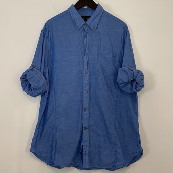 John Varvatos Roll Up Sleeve Shirt Size XL - Picture 6 of 7